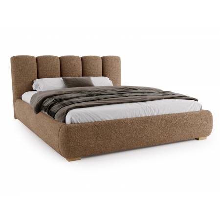 Łóżko tapicerowane z pojemnikiem 160 x 200 cm boucle VILLO